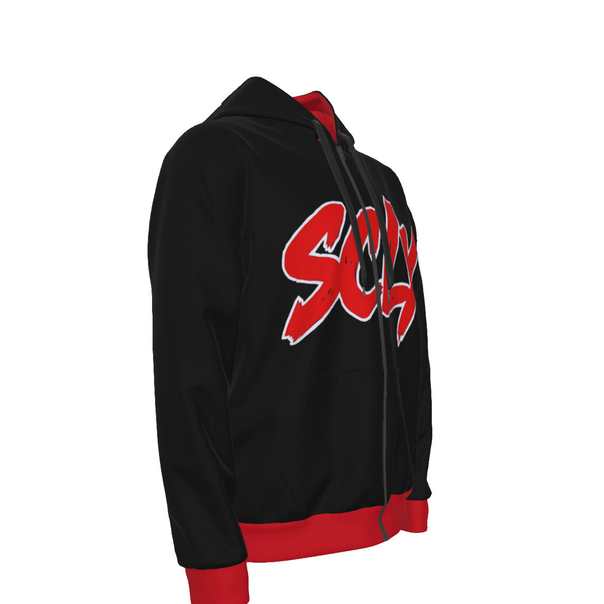 Unisex Zipper Hoodie With Black Lining