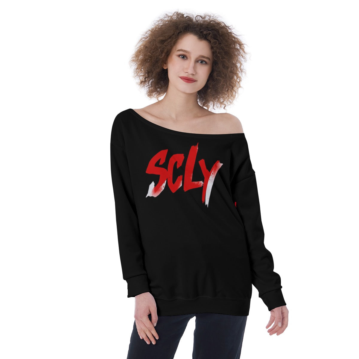 Oversized Women's Off-Shoulder Sweatshirt
