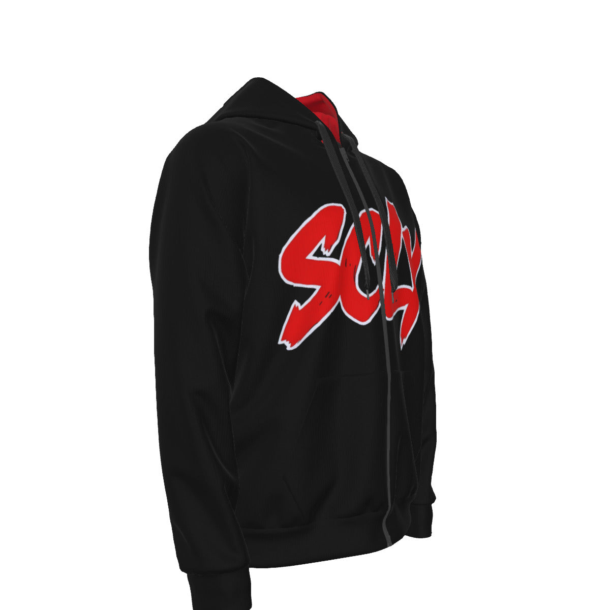 Unisex Zipper Hoodie With Black Lining