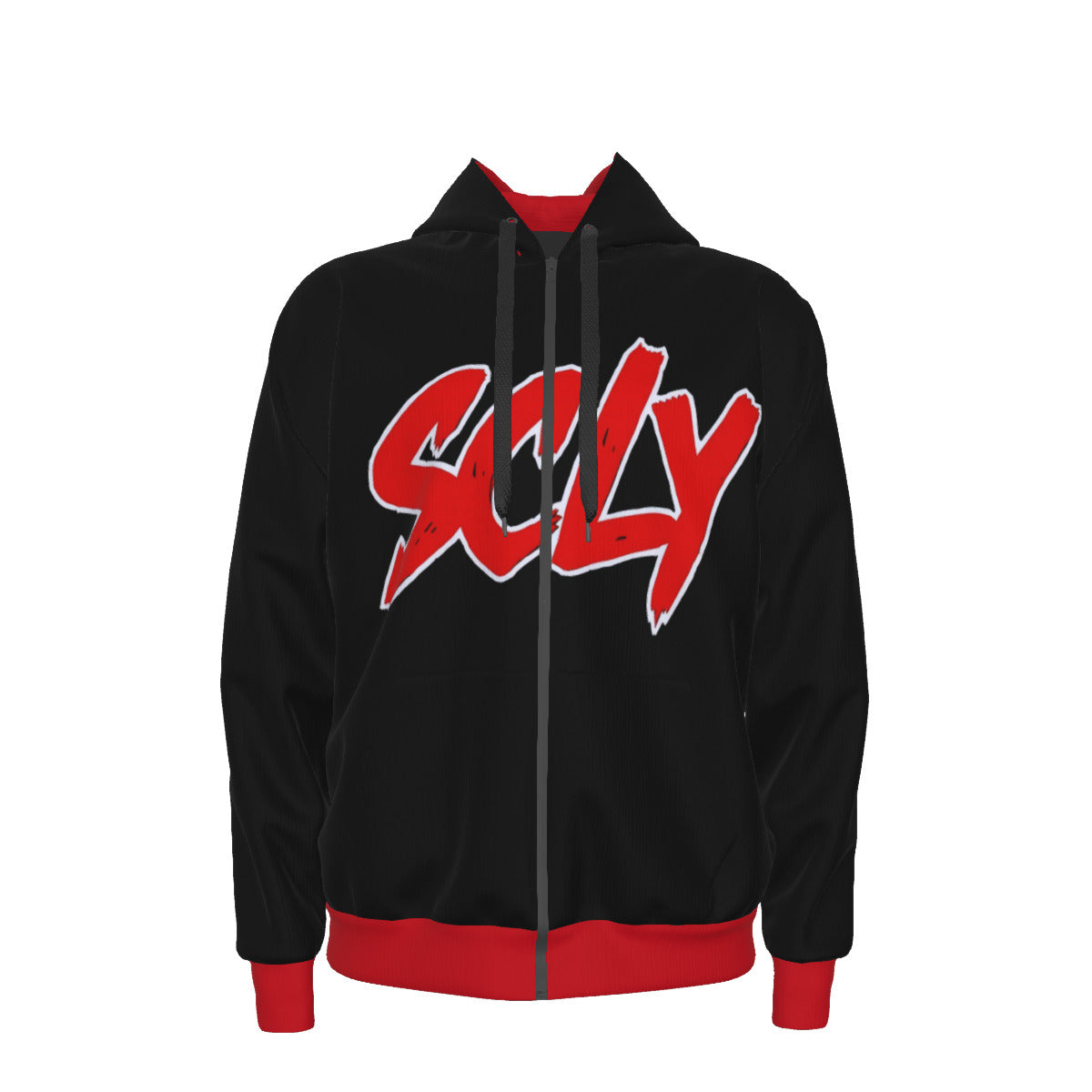 Unisex Zipper Hoodie With Black Lining