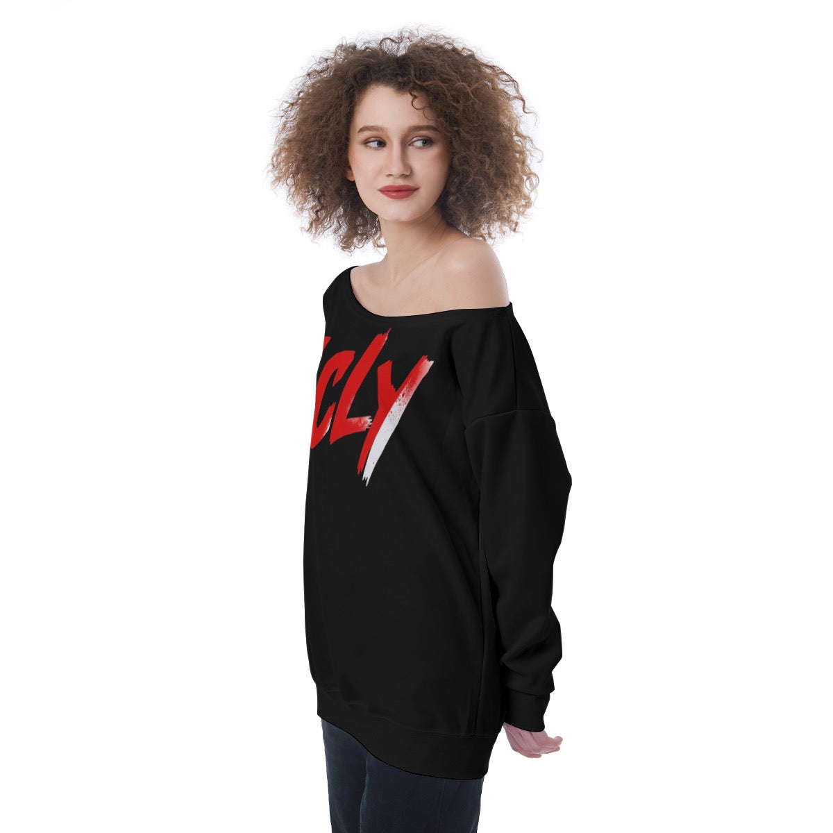 Oversized Women's Off-Shoulder Sweatshirt