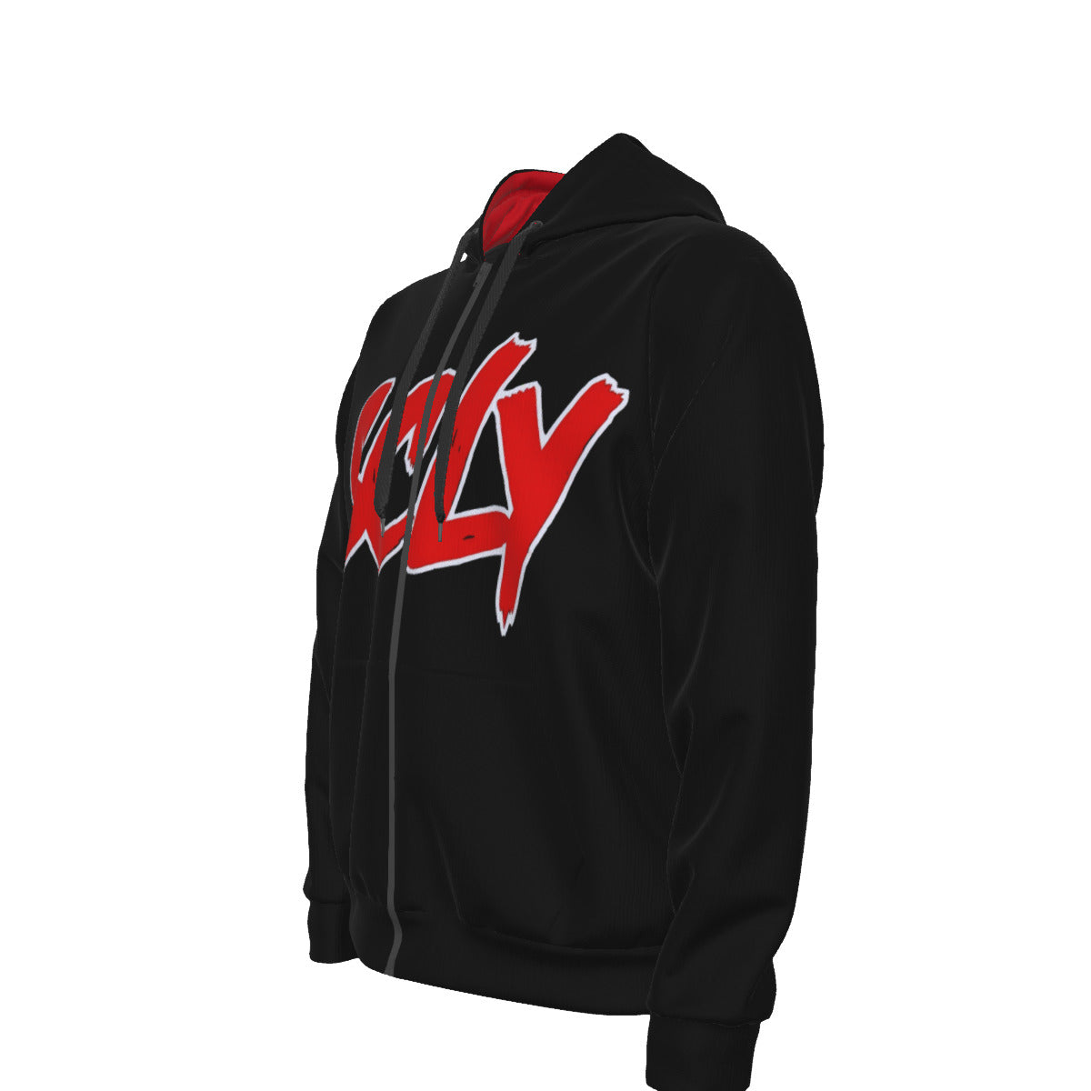 Unisex Zipper Hoodie With Black Lining