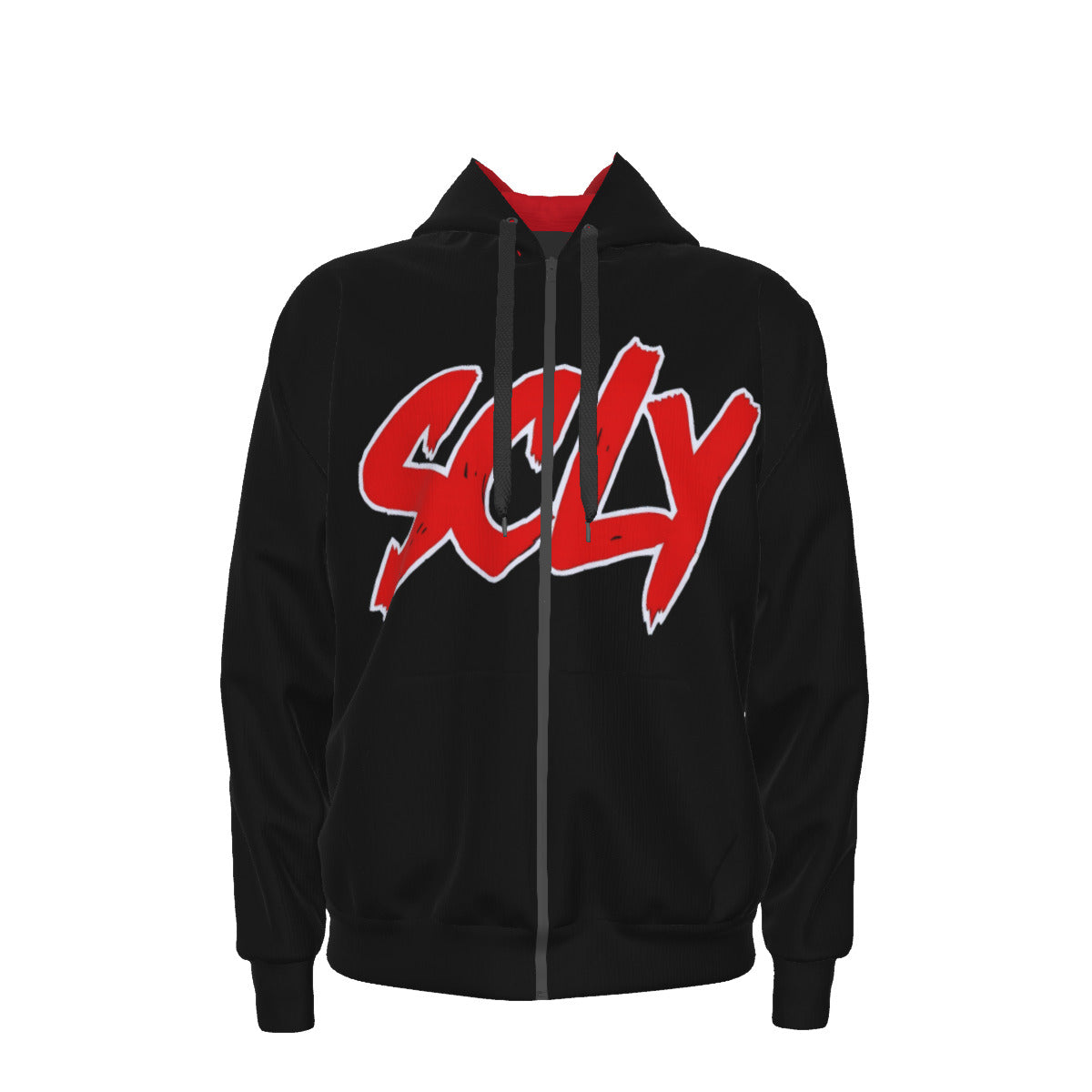 Unisex Zipper Hoodie With Black Lining