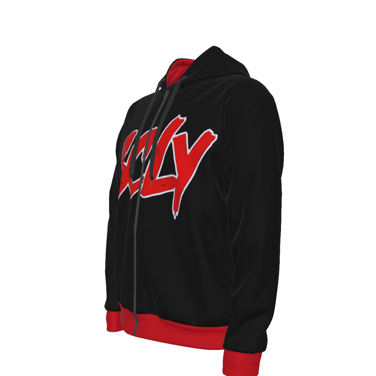 Unisex Zipper Hoodie With Black Lining