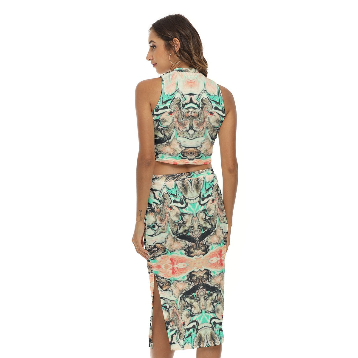 Women's Tank Top & Split High Skirt Set