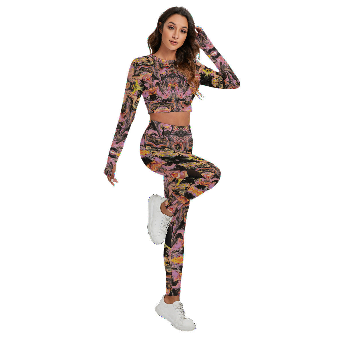 Women's Sport Set With Backless Top And Leggings