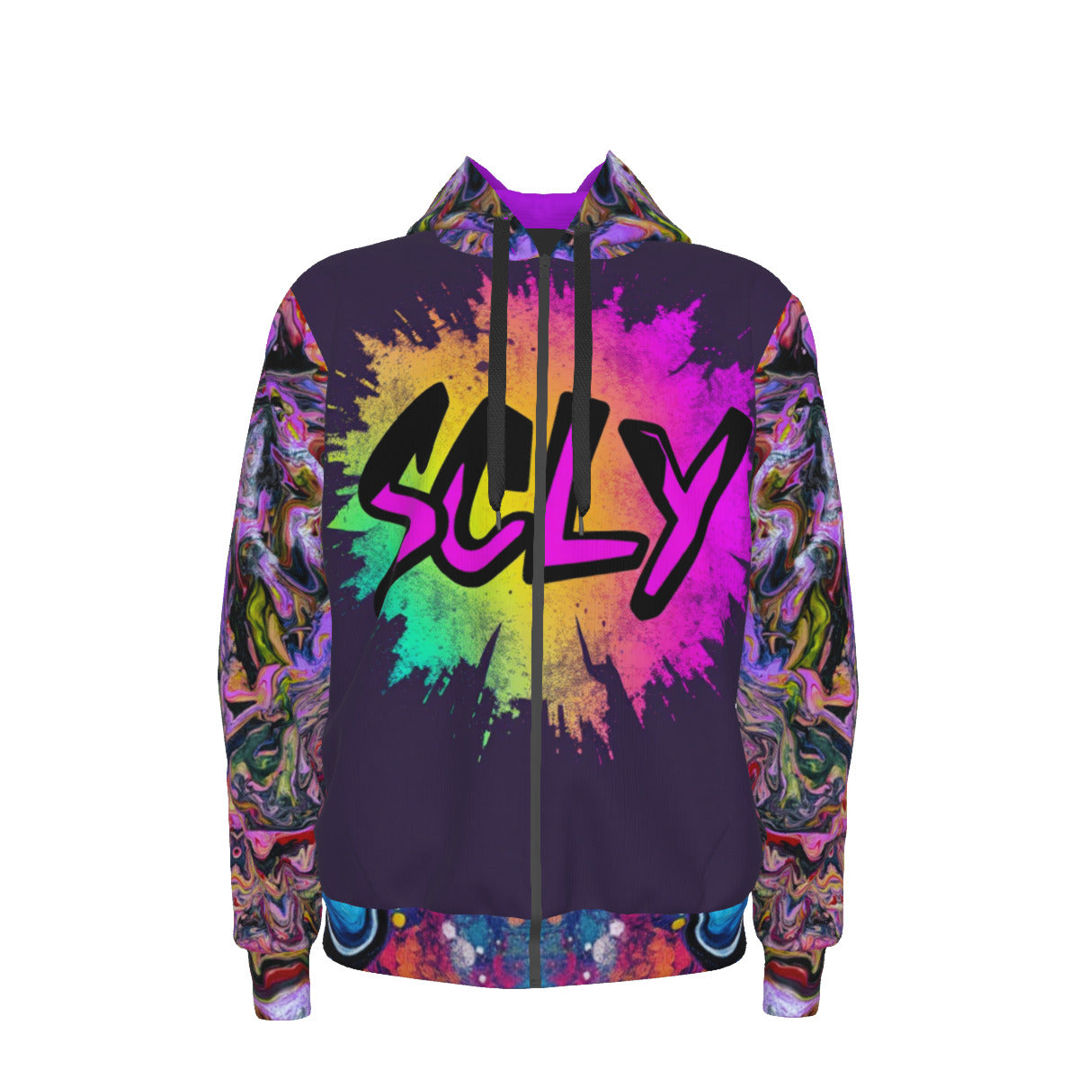 Unisex Zipper Hoodie With Black Lining