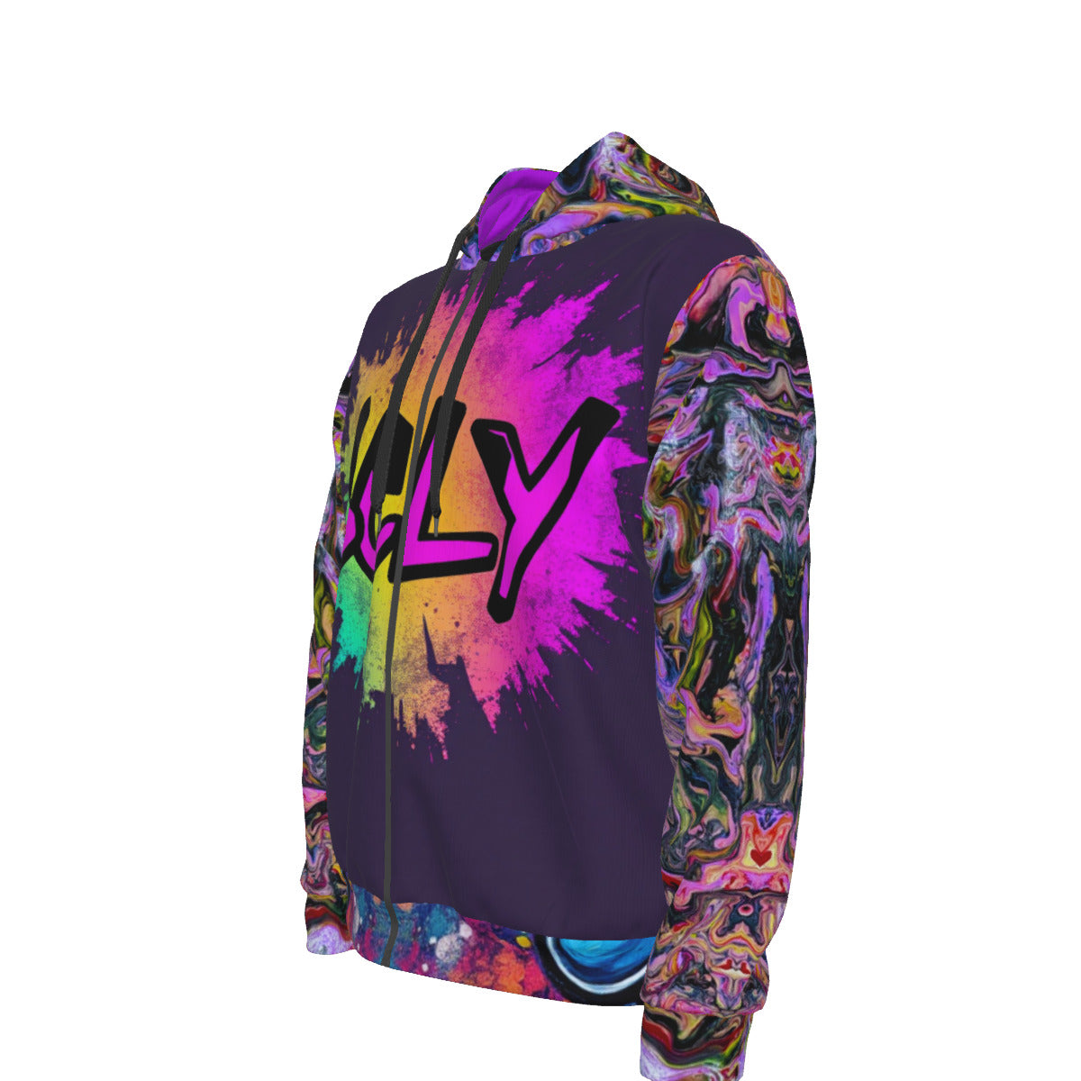 Unisex Zipper Hoodie With Black Lining