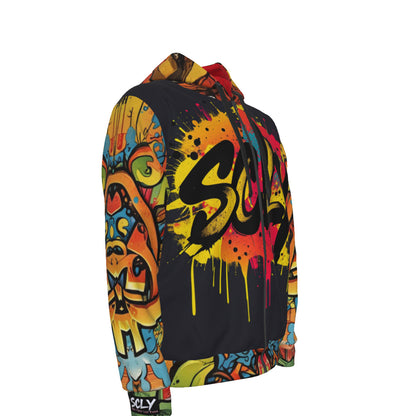 Unisex Zipper Hoodie With Black Lining