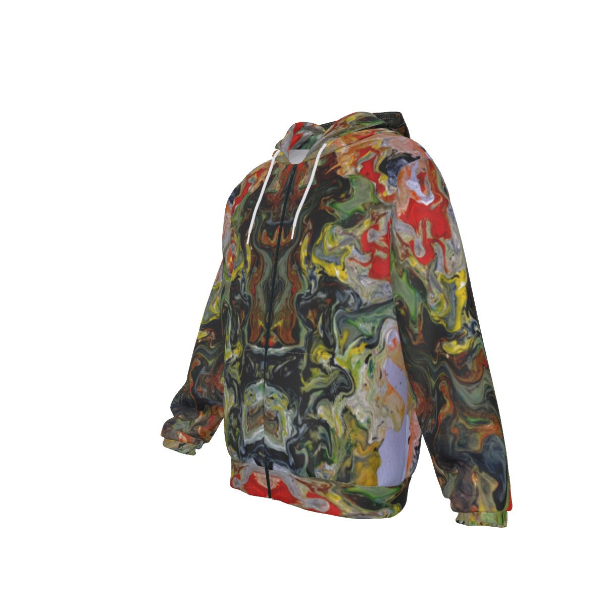 Dragon Samurai Men's Patch Pocket Zip-up Hoodie