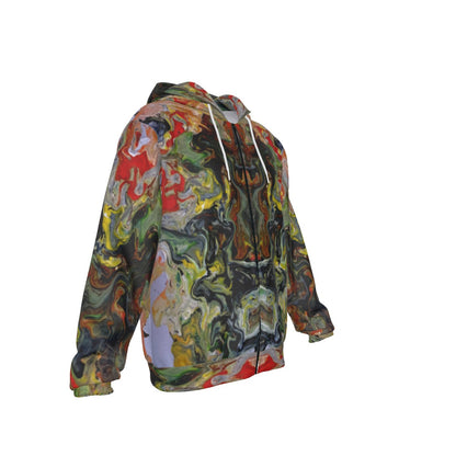 Dragon Samurai Men's Patch Pocket Zip-up Hoodie